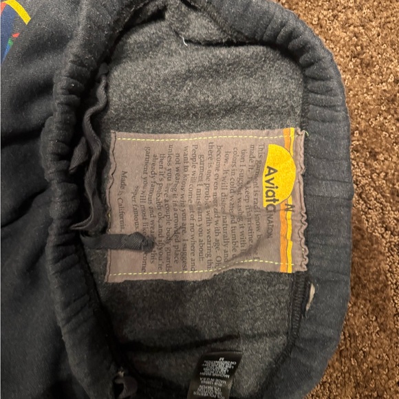 Aviator Nation Blue Joggers with Rainbow Patch and Lettering on side - Picture 4 of 4